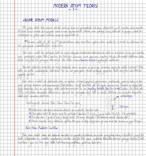 BOHR ATOM MODELİ [11. Sınıf Kimya]