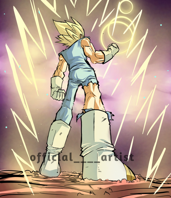 drawing Vegeta ssj from behind view