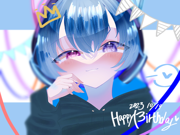 💙🕶🐟くん- ̗̀ 𝙷𝙰𝙿𝙿𝚈 𝙱𝙸𝚁𝚃𝙷𝙳𝙰𝚈 ̖́-イラスト💙 - ibisPaint