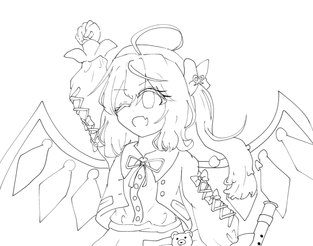 ピンクフランちゃん　線画