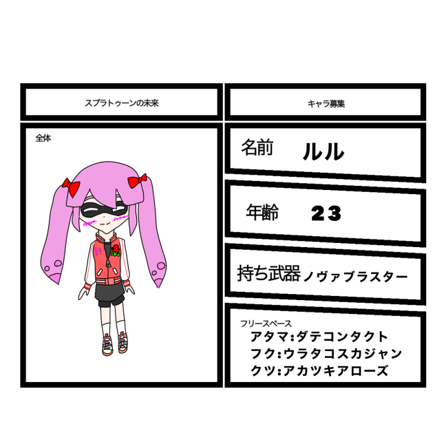 スプラトゥーンの未来キャラ募集