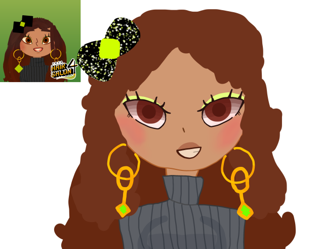 I drew my OC from Toca hair salon