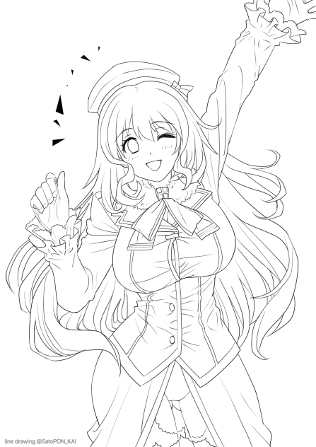 ぱんぱかぱーん愛宕 線画