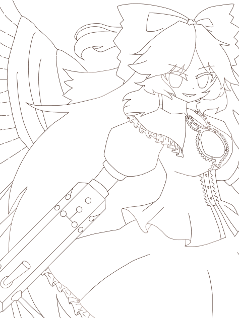 霊烏路空　線画