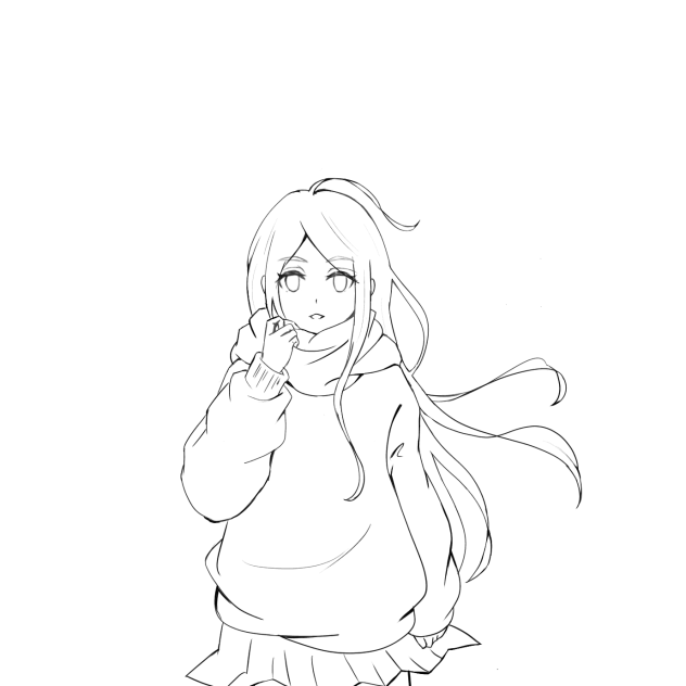 夕焼け×逆光　用の線画