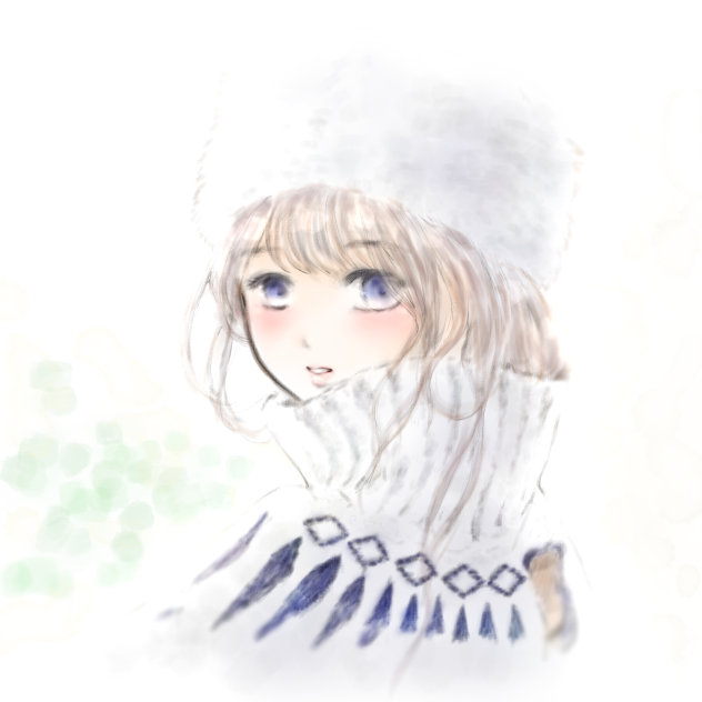 セーターと女の子。