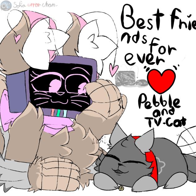 TV-Cat and Pebble =3❤️