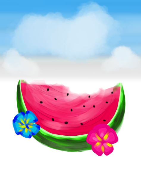 Watermelon! 🍉🌺 - ibisPaint