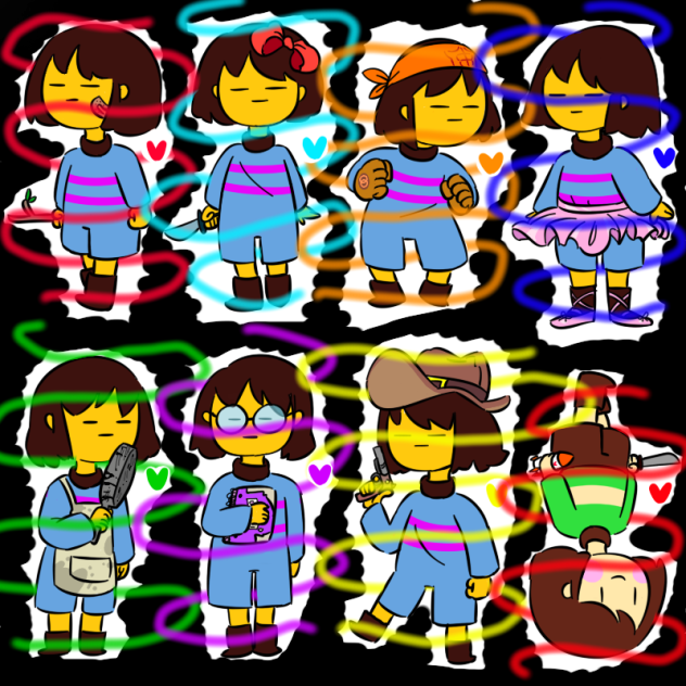 Frisk as the 6 souls ft. Chara