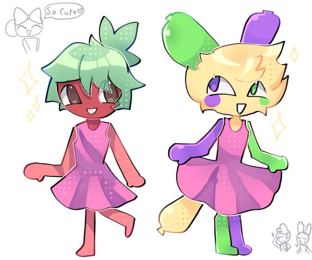 Sprout and Looey in Poppy dresses