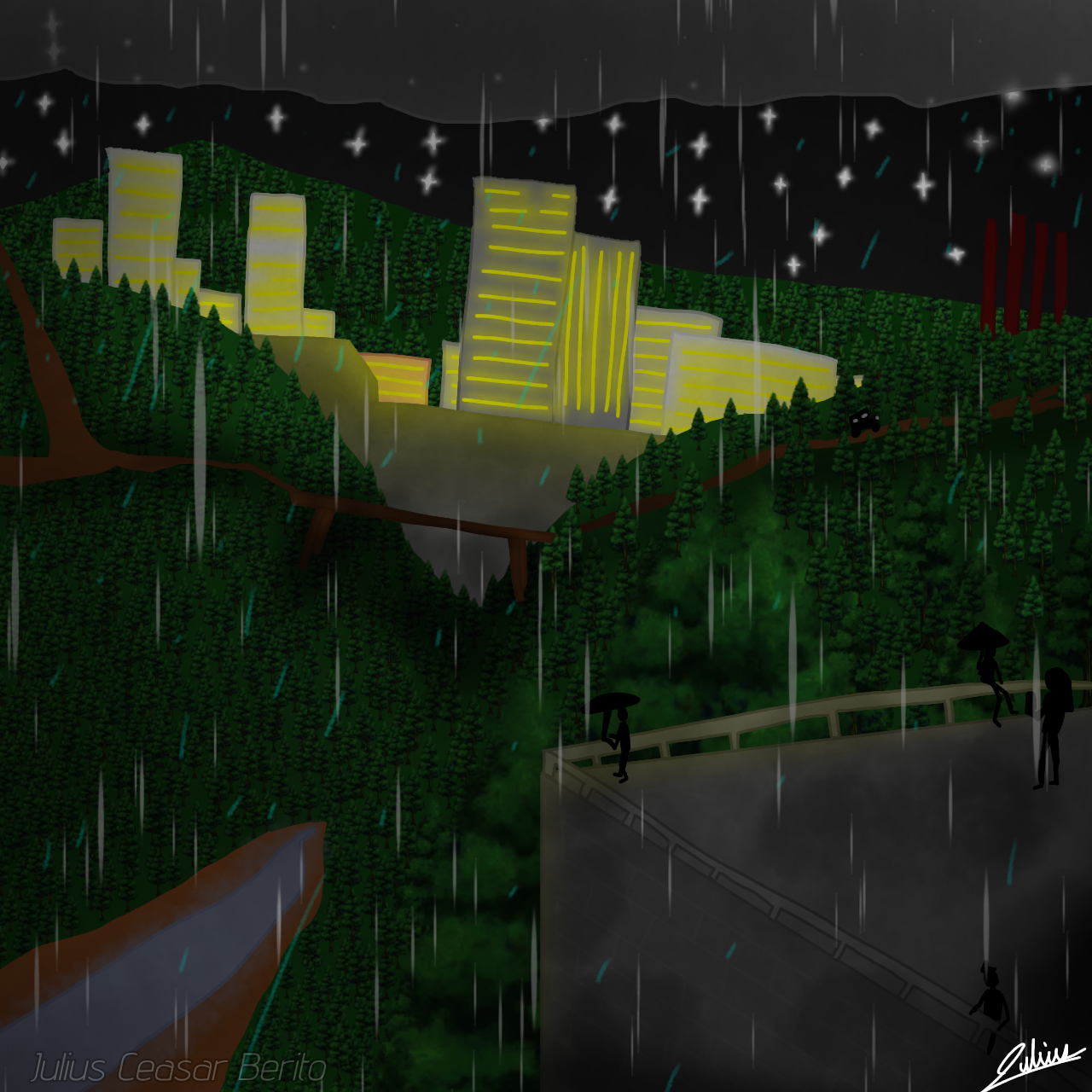 rainy days but beautiful view - ibisPaint