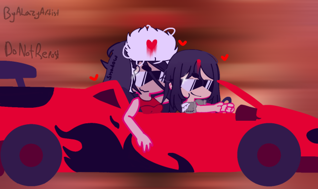 2 bffs riding a car