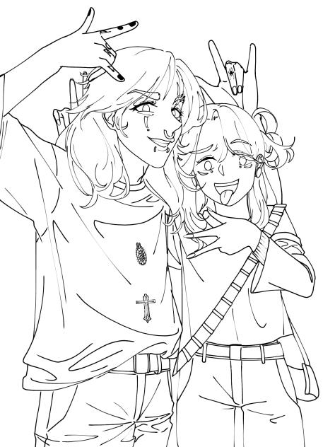 Me & @alazartarchive  Selfie 8(Lineart)