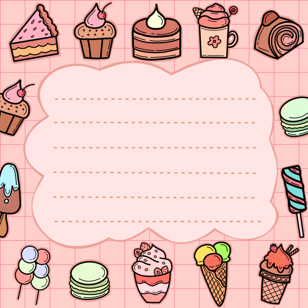 DESSERTS NOTEPAD PATTERN