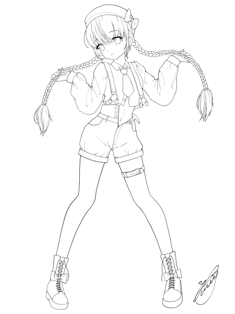 探偵ごっこ（線画）