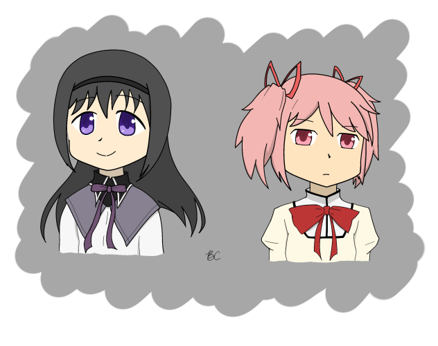 Homura and Madoka Faceswap (PMMM Fanart)