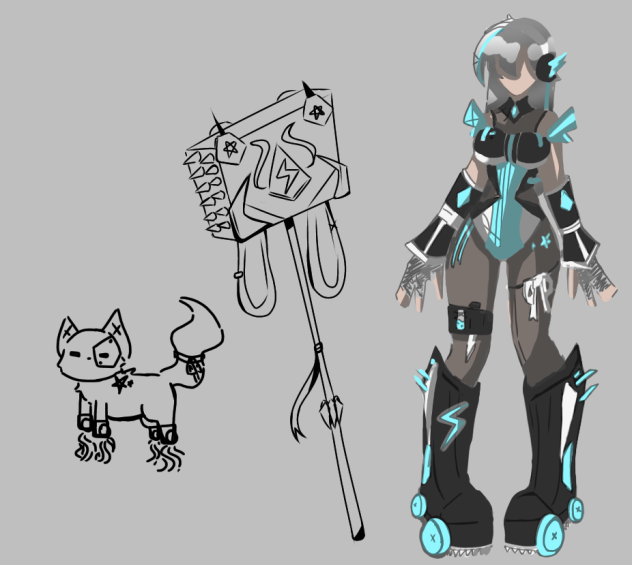 Unfinished cyber girl or smth