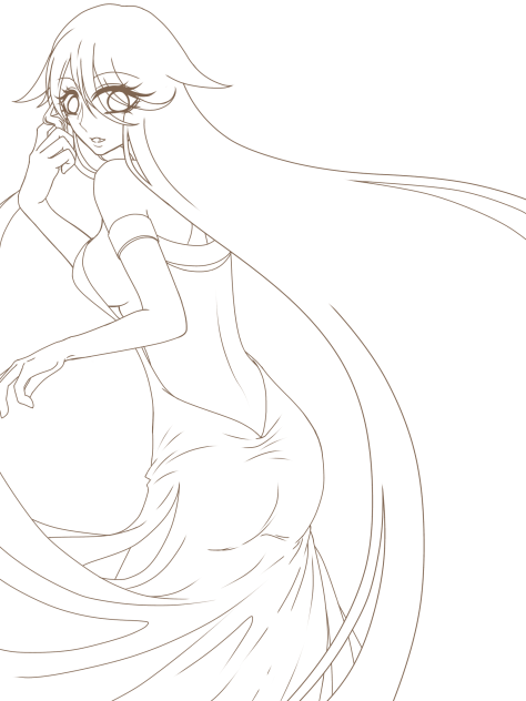 線画「ロング」