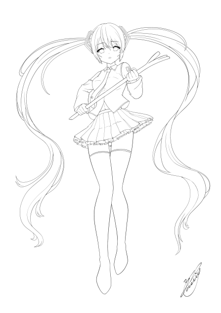 ミクの日2024（線画）