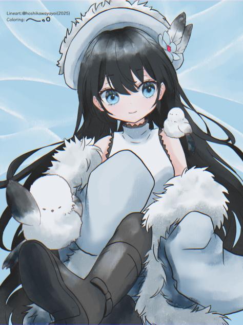 塗り絵　シマエナガ