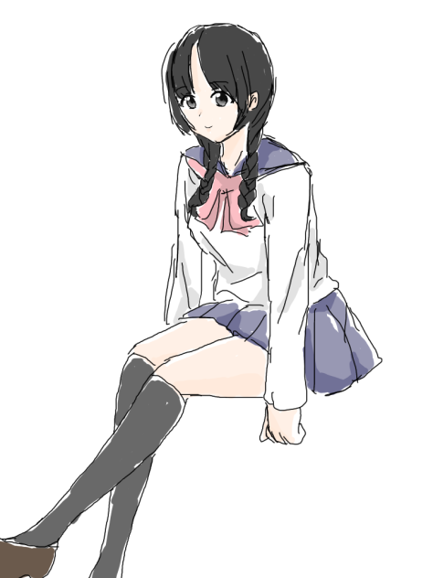 座る女の子