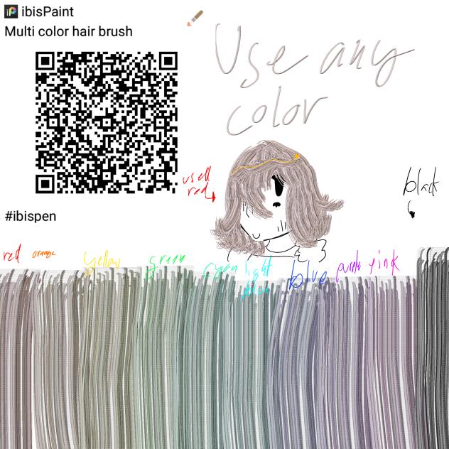 multi color hair brush - ibisPaint