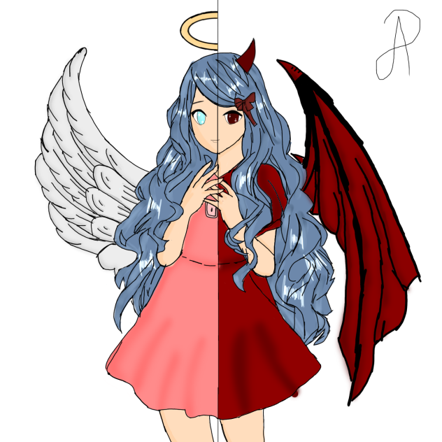Angel devil Anime Girl - ibisPaint