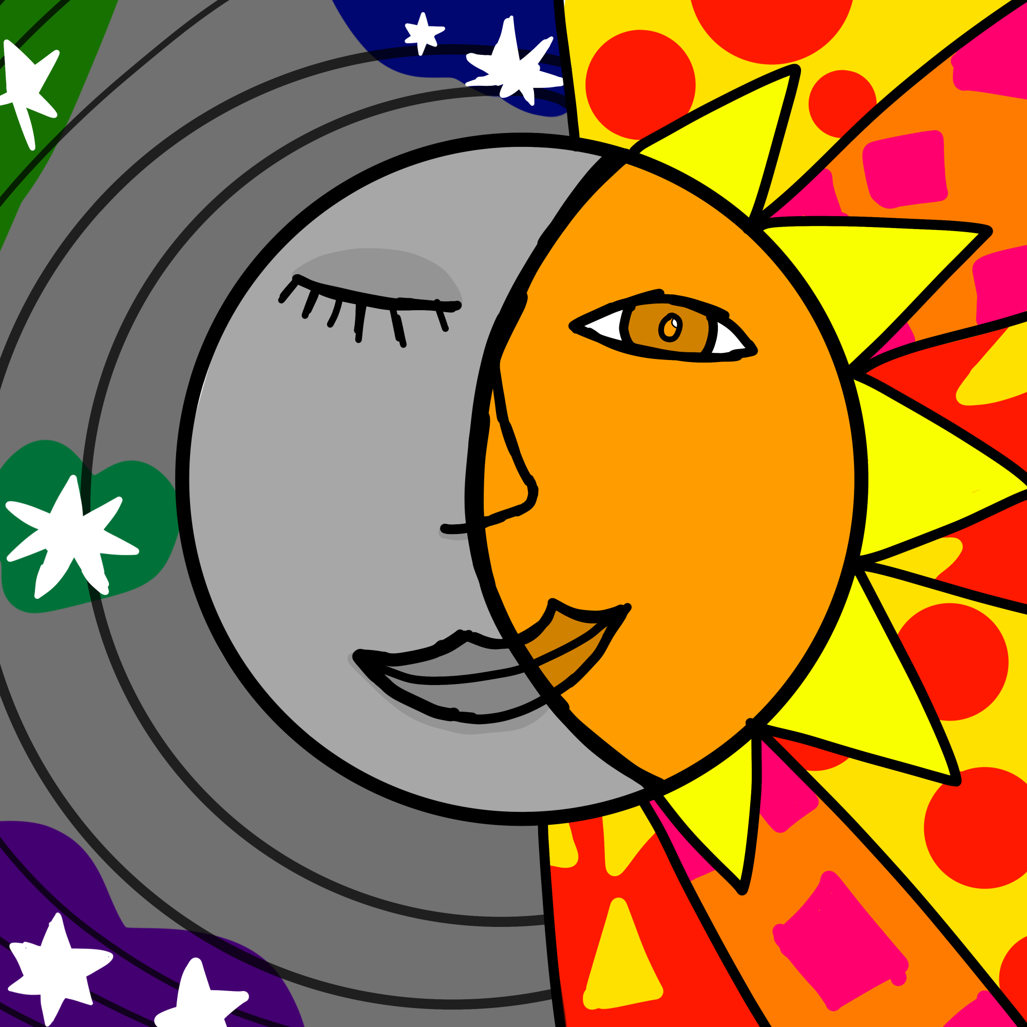 Sun and moon - ibisPaint