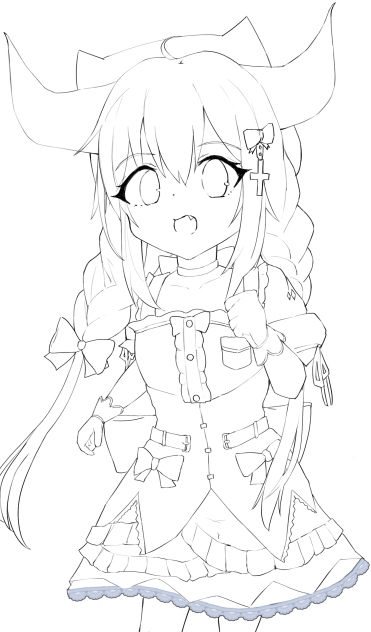 ちひろ(すーやまだ)線画