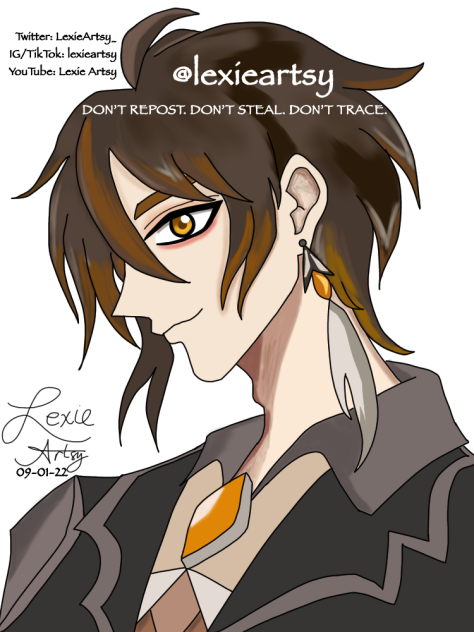 Fan Art of Zhongli from “Genshin Impact”