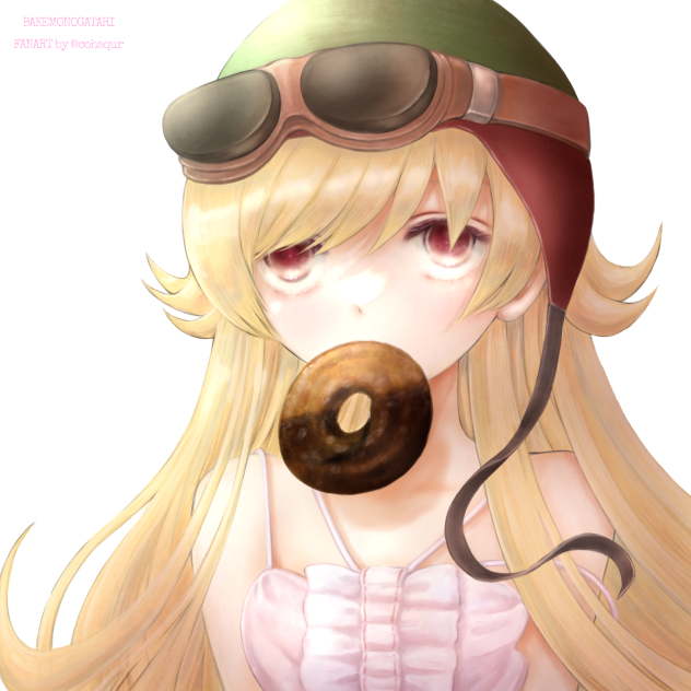 ドーナツくわえてる化物語のキスショット。