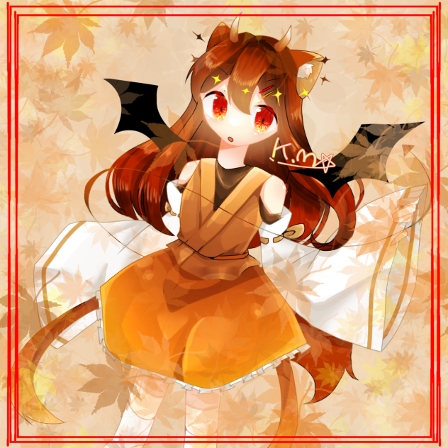 紅葉に囲まれてぇ