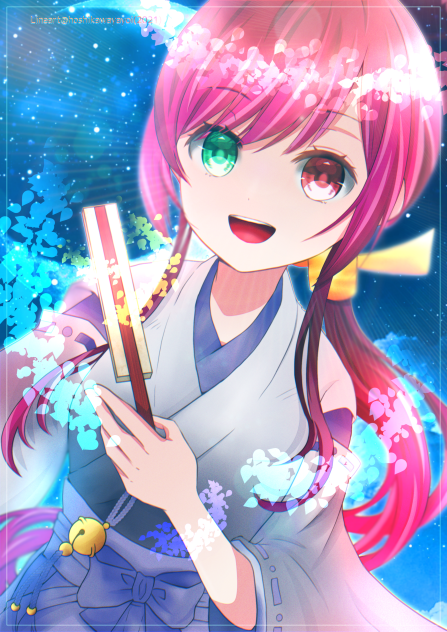 華月の巫女(星川ヤヨイ様線画)