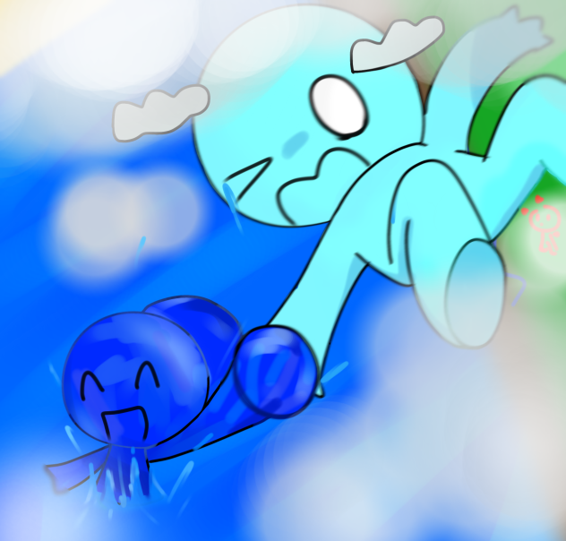 cyan and blue