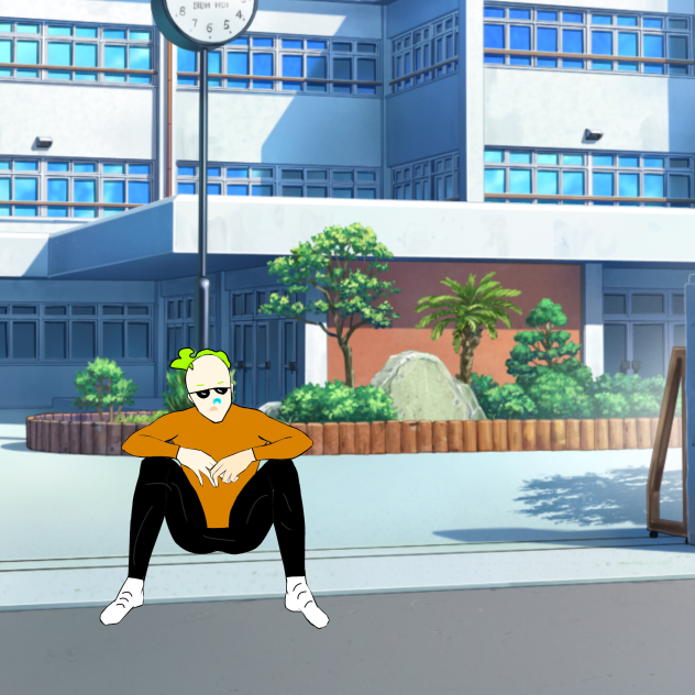 Sleepin outside the school