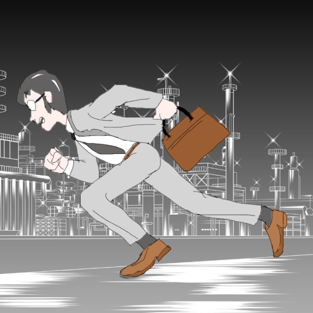 夜を走る営業マン