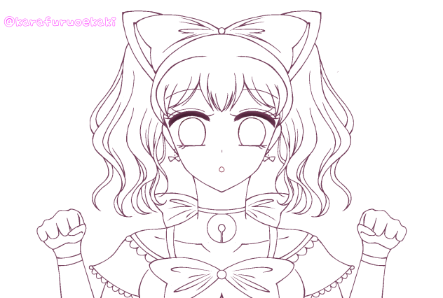 クロネコちゃぬりえ♡