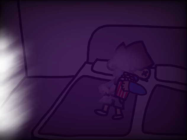 me eating popcorn when watching movies