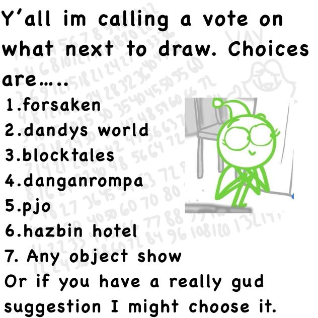 Vote on my next drawing or major drawing
