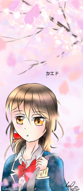 anime girl with sakura
