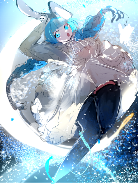 三日月に跳ねる