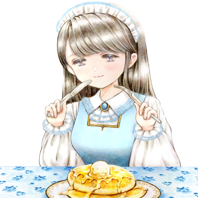 新メニュー試食でご機嫌のメイドさん。