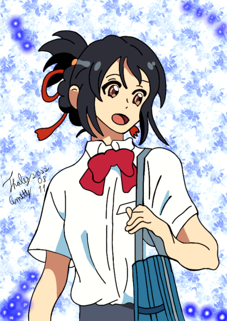 Desenho da mitsuha de Your Name