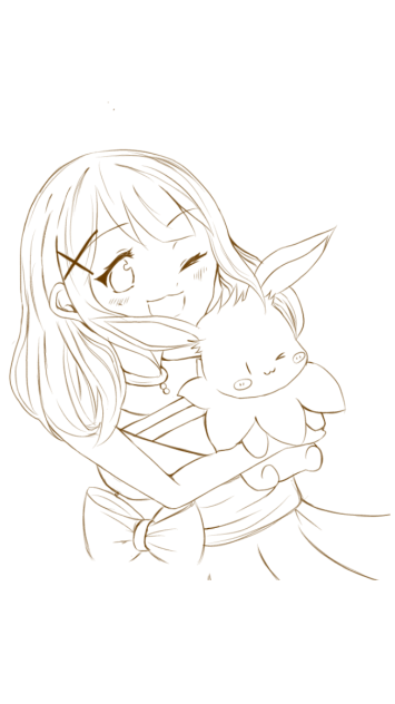 ちくわ     イーブイ（線画）