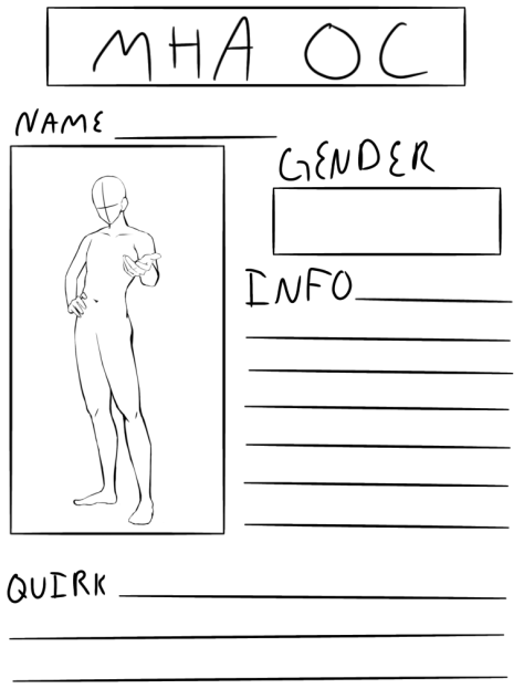 MHA Male OC Character Base Sheet