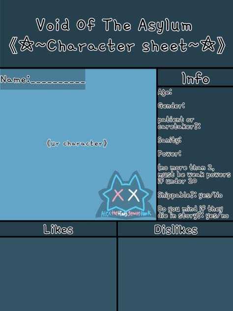 Void Of The Asylum Character sheet