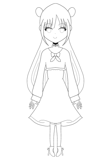 ファンアート　線画