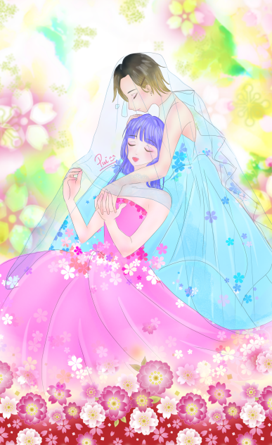 Woman and wedding dress