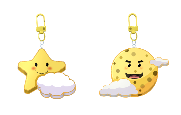 Star & Moon Keychains