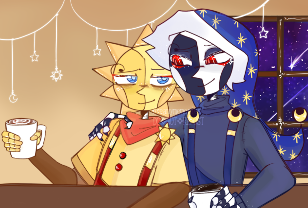 Sun and Moon at a Café!